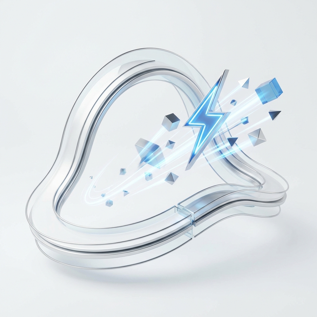 Sleek 3D illustration symbolizing speed and prototyping